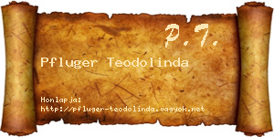 Pfluger Teodolinda névjegykártya